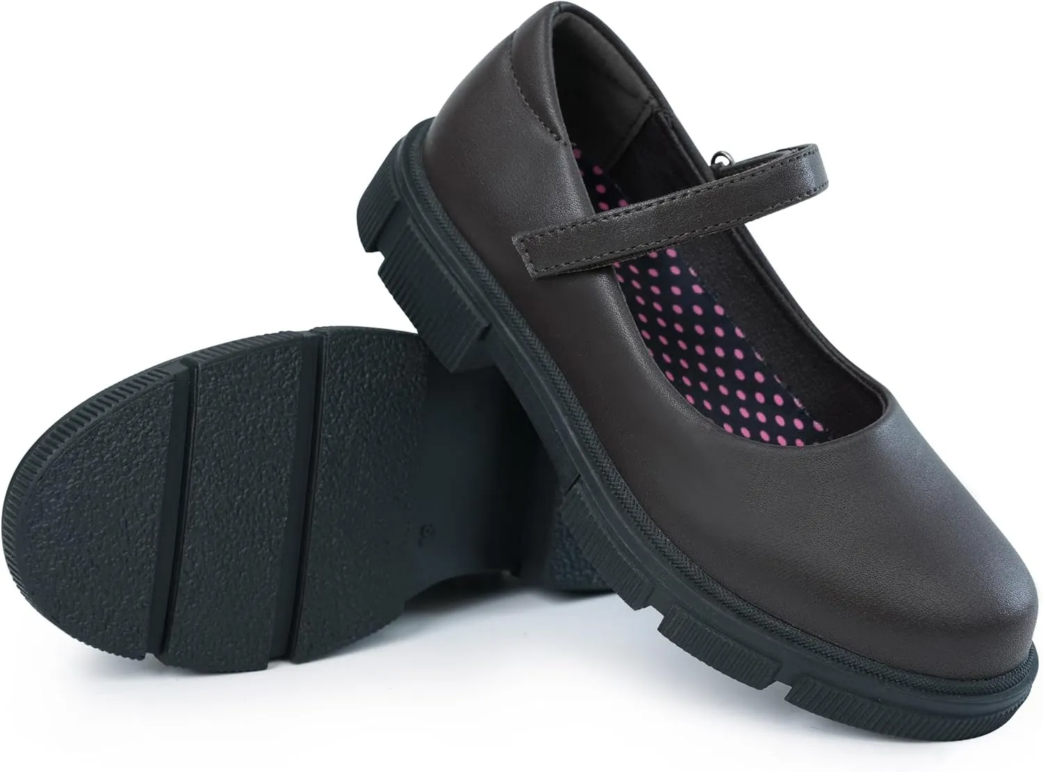 JABASIC Girls School Uniform Shoes Comfortable Mary Jane Flats