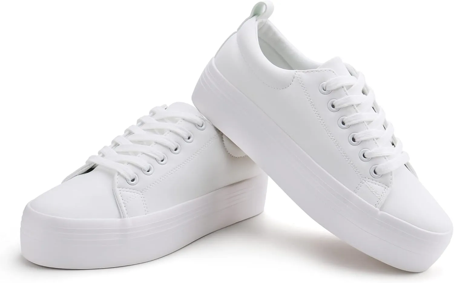JABASIC Women Lace Up Platform Sneakers Comfortable Casual Fashion Sneaker Walking Shoes