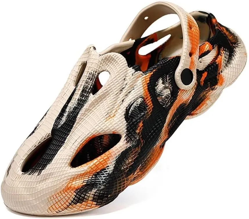 Jakcuz Mens' Sandals Slip-on Athletic Outdoor Hiking Closed Toe Slides Quick Dry Lightweight Beach Shoes with Back Strap