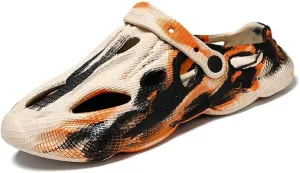 Jakcuz Mens' Sandals Slip-on Athletic Outdoor Hiking Closed Toe Slides Quick Dry Lightweight Beach Shoes with Back Strap