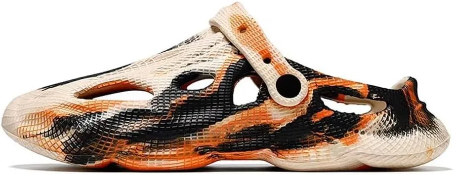 Jakcuz Mens' Sandals Slip-on Athletic Outdoor Hiking Closed Toe Slides Quick Dry Lightweight Beach Shoes with Back Strap