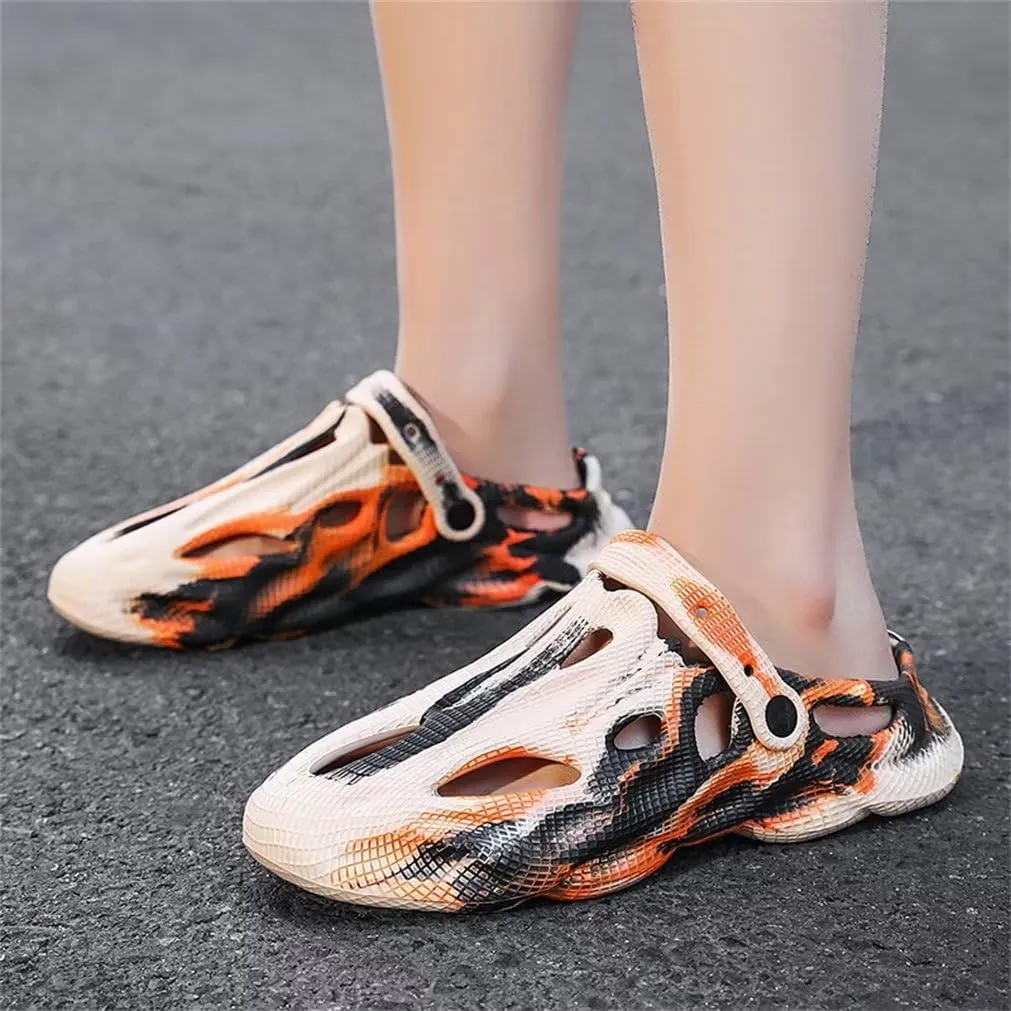 Jakcuz Mens' Sandals Slip-on Athletic Outdoor Hiking Closed Toe Slides Quick Dry Lightweight Beach Shoes with Back Strap