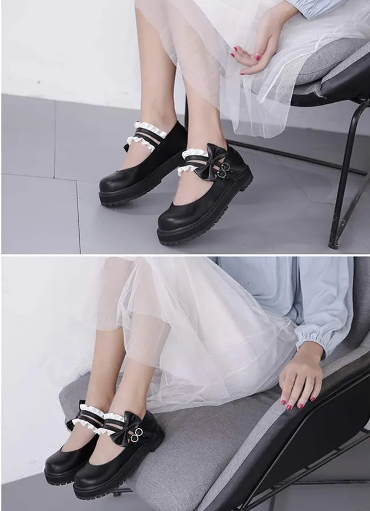 Japanese Sweet Lolita Flat Shoes Maid Cosplay Mary Jane Shoes
