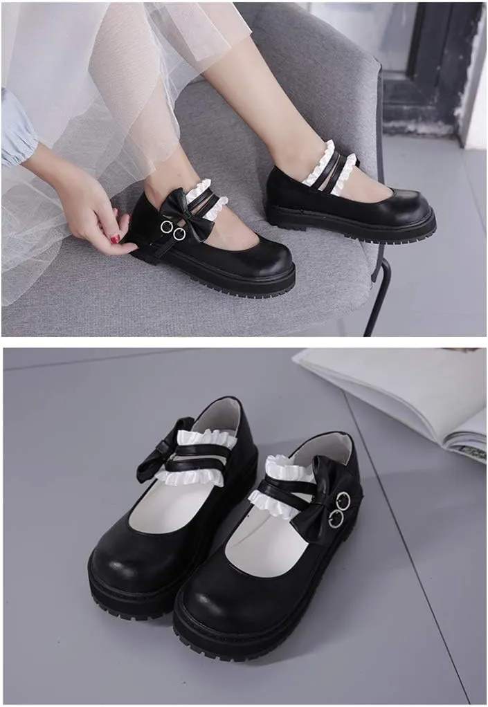 Japanese Sweet Lolita Flat Shoes Maid Cosplay Mary Jane Shoes