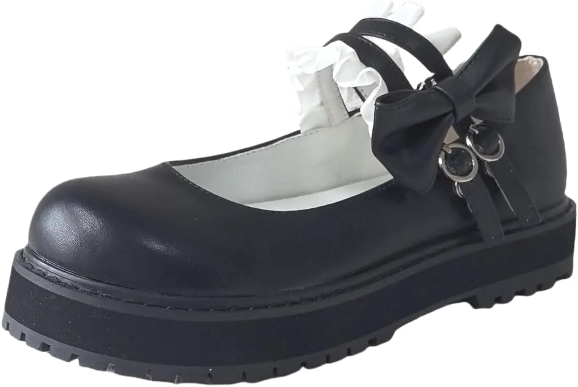 Japanese Sweet Lolita Flat Shoes Maid Cosplay Mary Jane Shoes