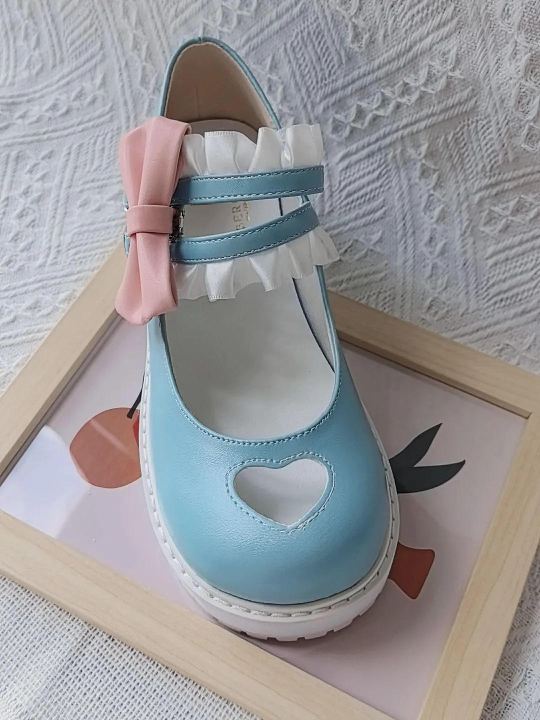 Japanese Sweet Lolita Hollow Heart Maid Cosplay Platform Mary Jane Flat Shoes