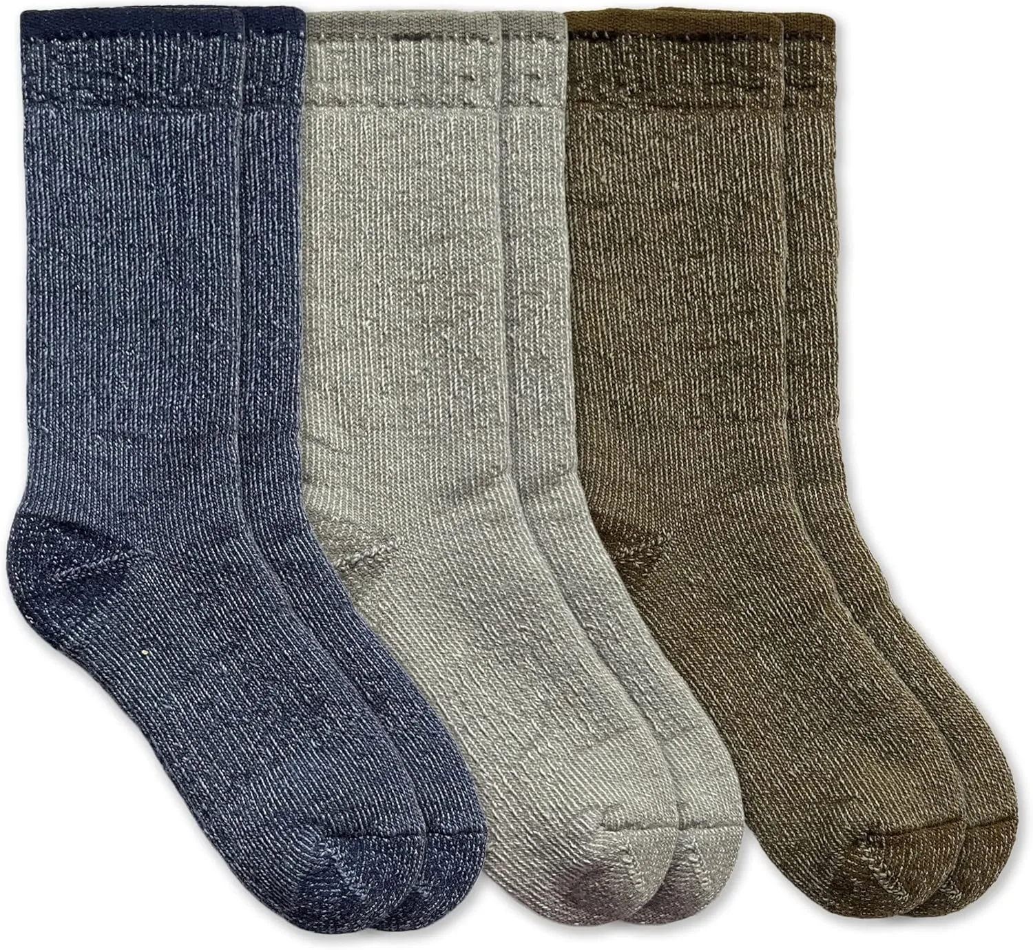 Jefferies Socks Mens Womens Merino Wool Cushion Mid Calf Boot Socks 3 Pair Pack