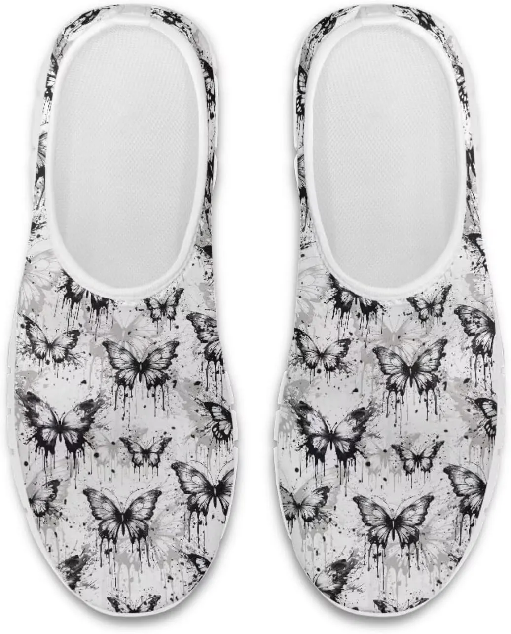 Jeiento Butterfly Flower Loafers for Women Slip on Shoes Flats Shoes Comfortable Shoes