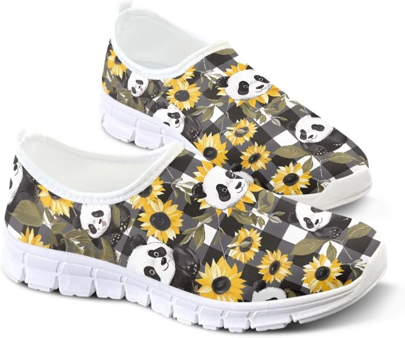 Jeiento Womens Casual Shoes Checkerboard Pattern Fashion Workout Casual Shoes Slip-On Loafers