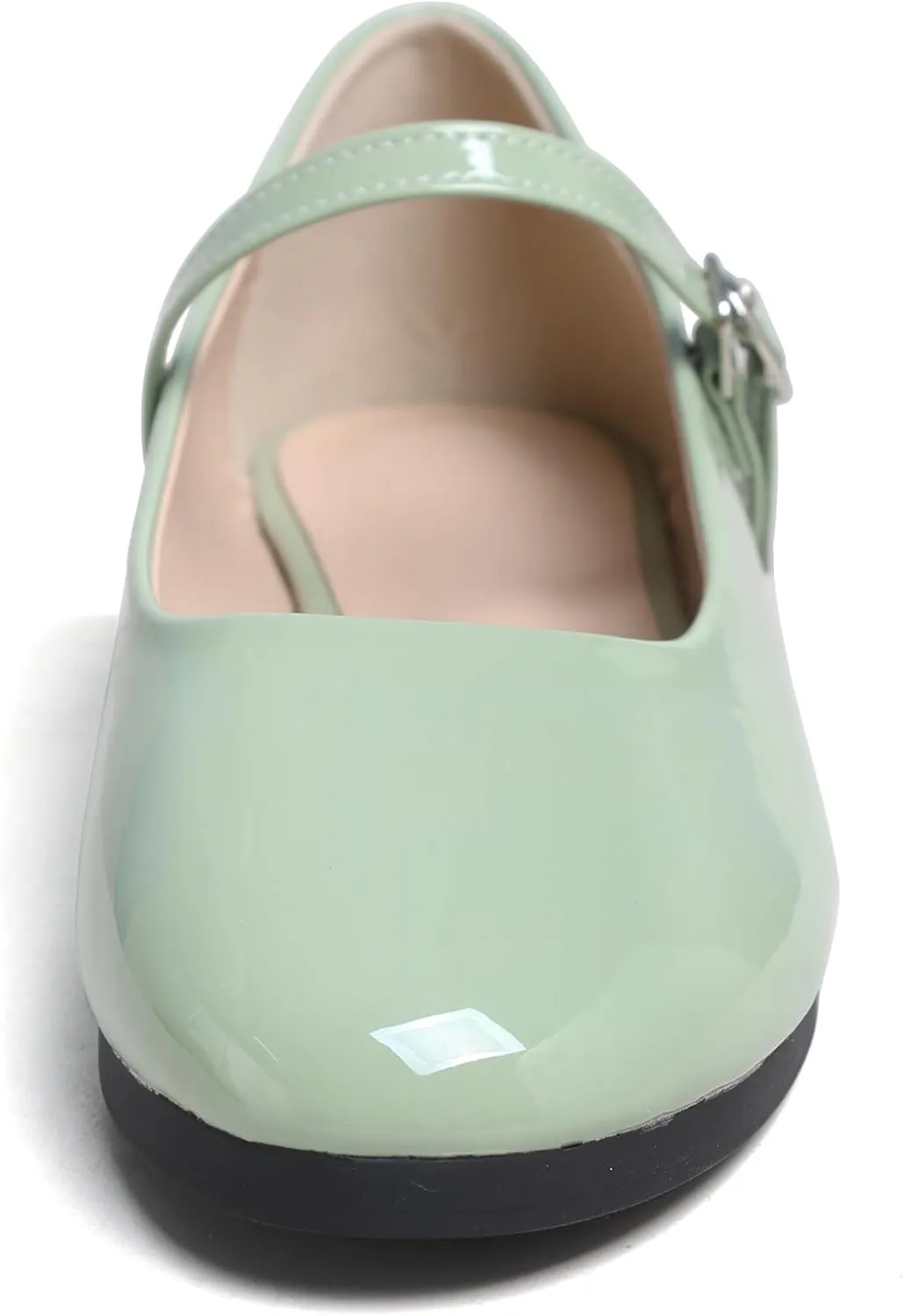 JiangWei Shu Round Toe Flats Dress Mary Jane Shoes Ankle Strap Ballet Flats Comfortable Casual Flats