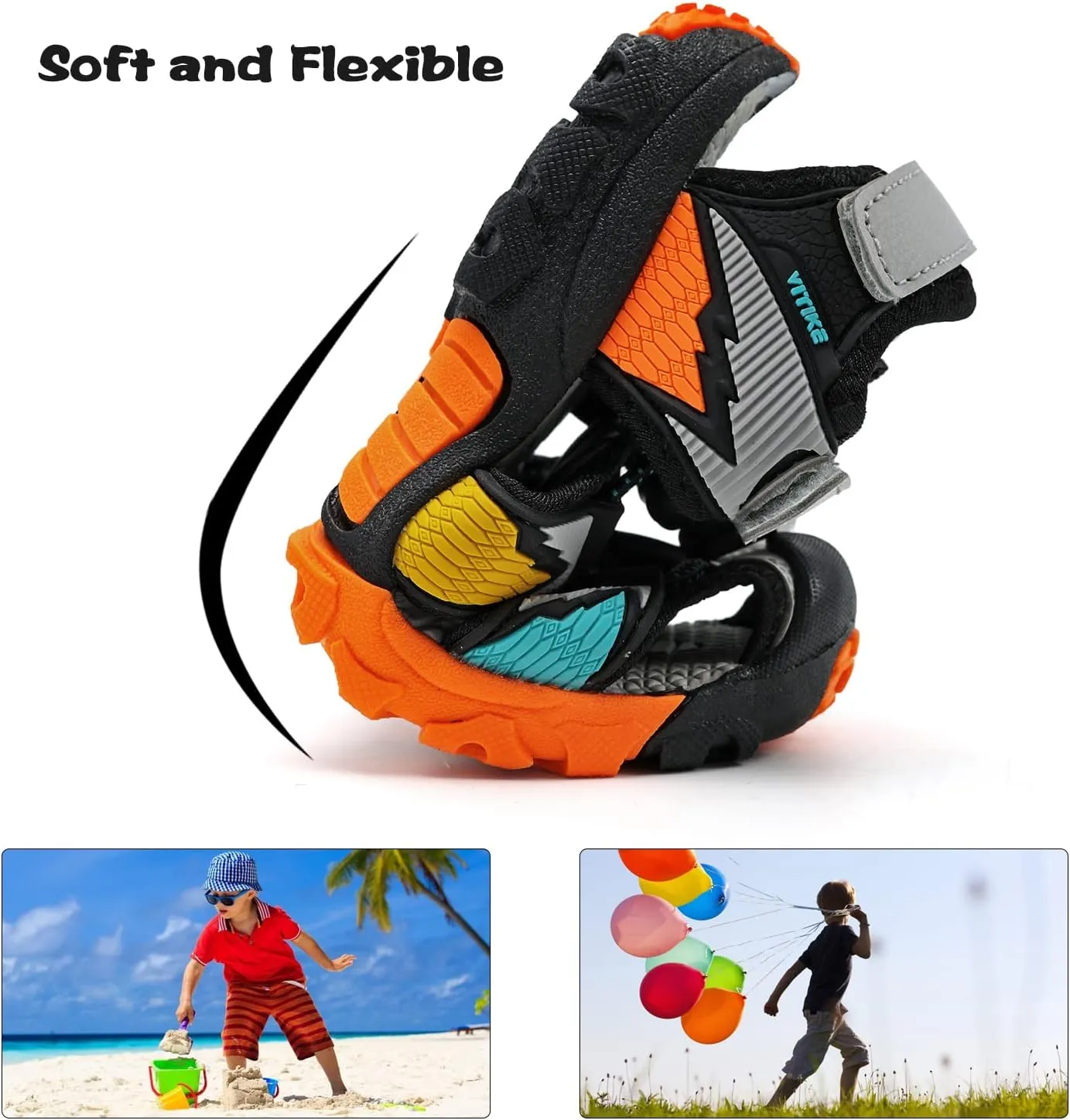 JMFCHI Boys Girls Sports Sandals Summer Kids Closed Toe Outdoor Sandals Athletic Water Shoes Sandals Child Pool Beach Sandals Quick Drying Slip Resistant