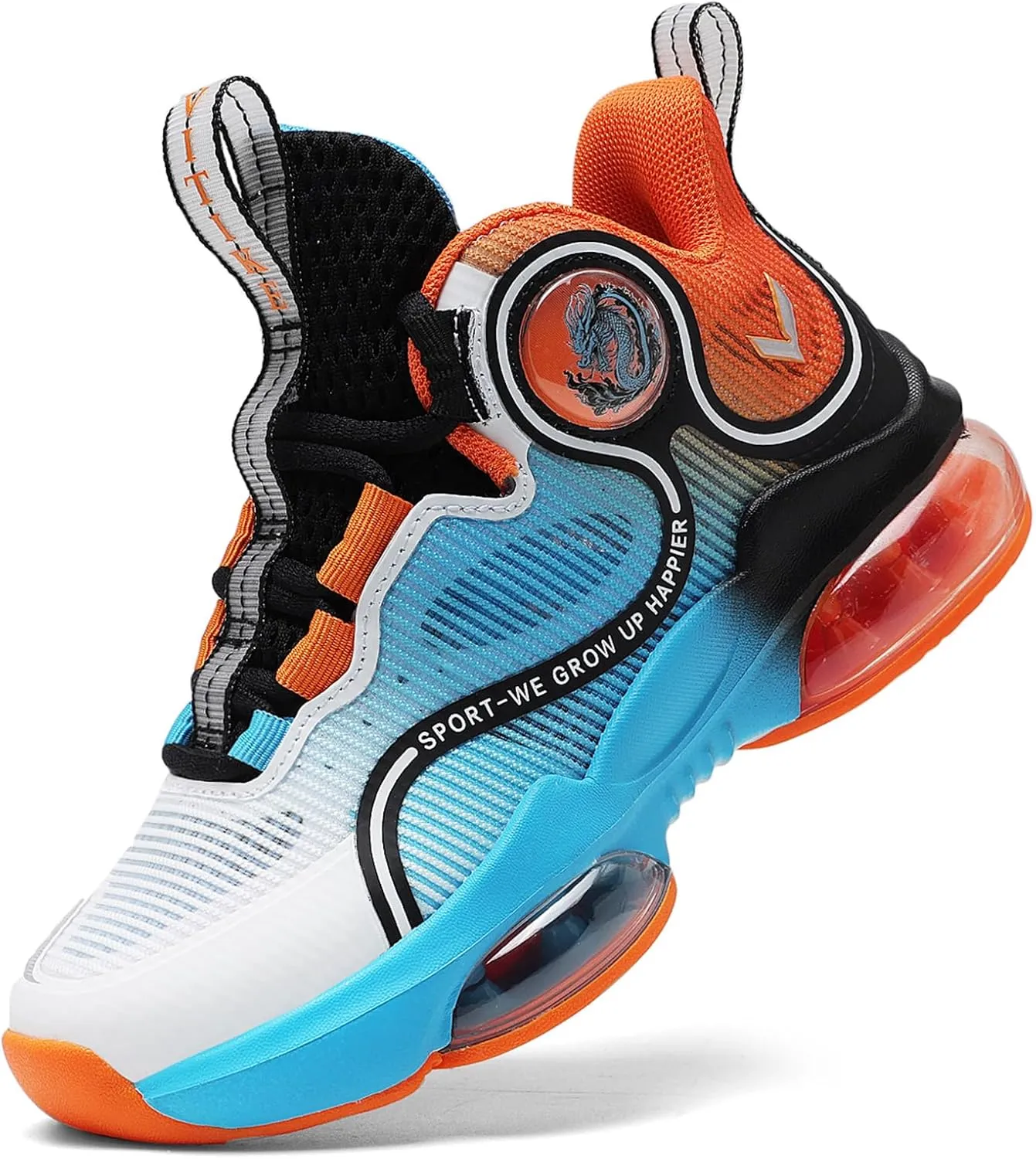 JMFCHI Kids Basketball Shoes High-top Sports Shoes Sneakers Durable Lace-up Non-Slip Running Shoes Secure for Little Kids Big Kids and Boys Girls