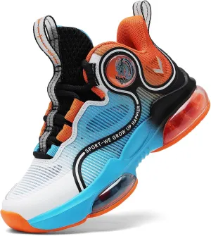 JMFCHI Kids Basketball Shoes High-top Sports Shoes Sneakers Durable Lace-up Non-Slip Running Shoes Secure for Little Kids Big Kids and Boys Girls