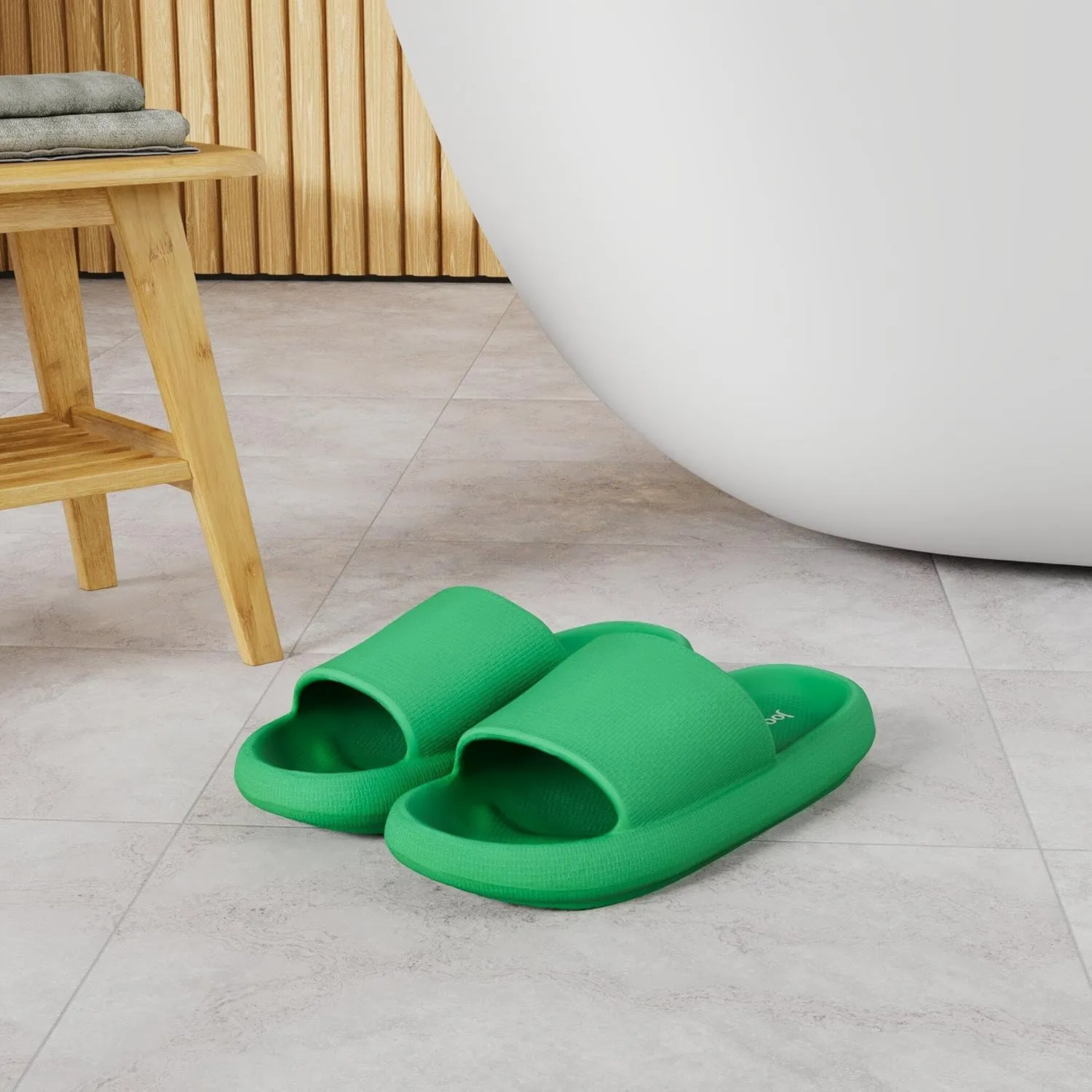 Joomra Pillow Slippers for Women and Men Non Slip Quick Drying Shower Slides Bathroom Sandals | Ultra Cushion | Thick Sole