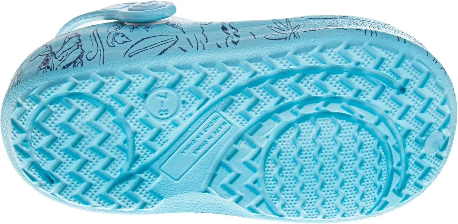 Josmo Kids Lilo & Stitch Clog Sandal Waterproof Slip-On Slides for Girls - Stitch and Angel Closed Toe Clogs with Backstrap (Size Toddler - Little Kid)