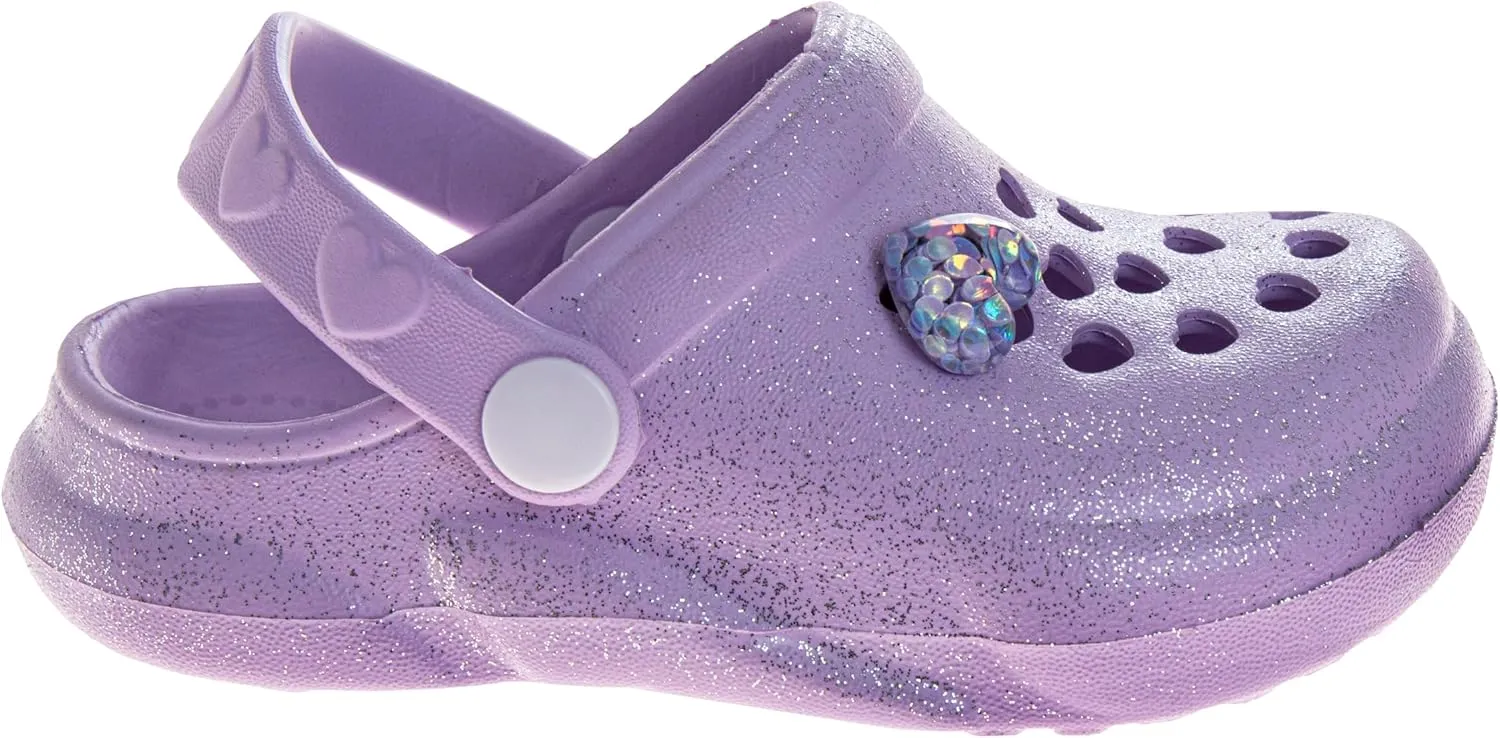 Josmo Kids Stylish Clogs Water Slides for Girls - Summer Beach Pool Heart Slip-on Sandals (Size 5-10 Toddler)