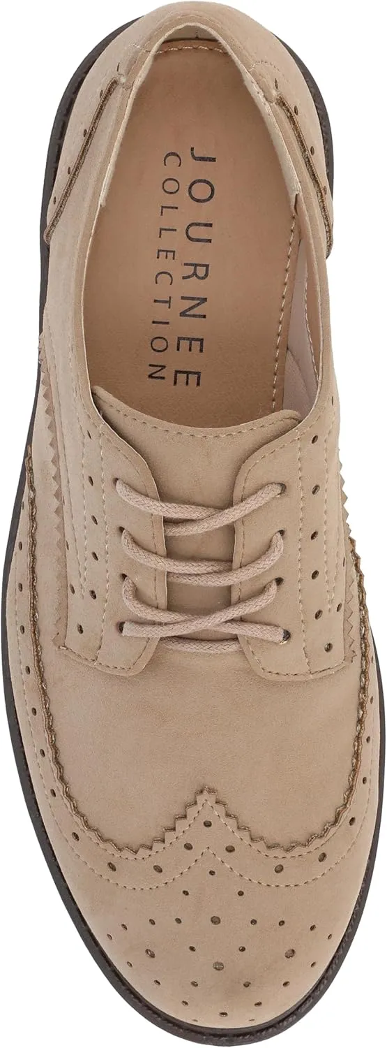 Journee Collection Women's Claudiya-gry-080 Oxford Flat