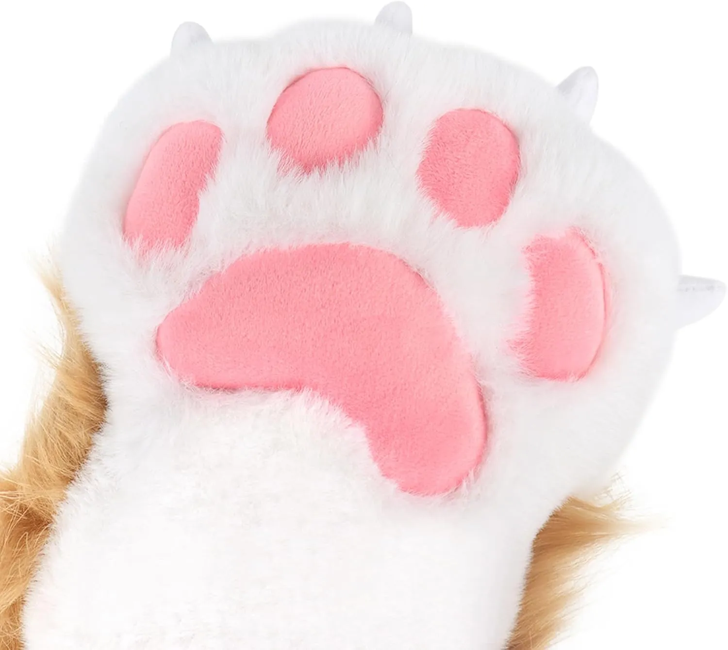 JUNBOON Fuzzy Bear Feet Paw Slippers Cat Wolf Fox Animal Claw Shoes Furry Boots Costume Accessories for Adult Halloween Cosplay Indoor