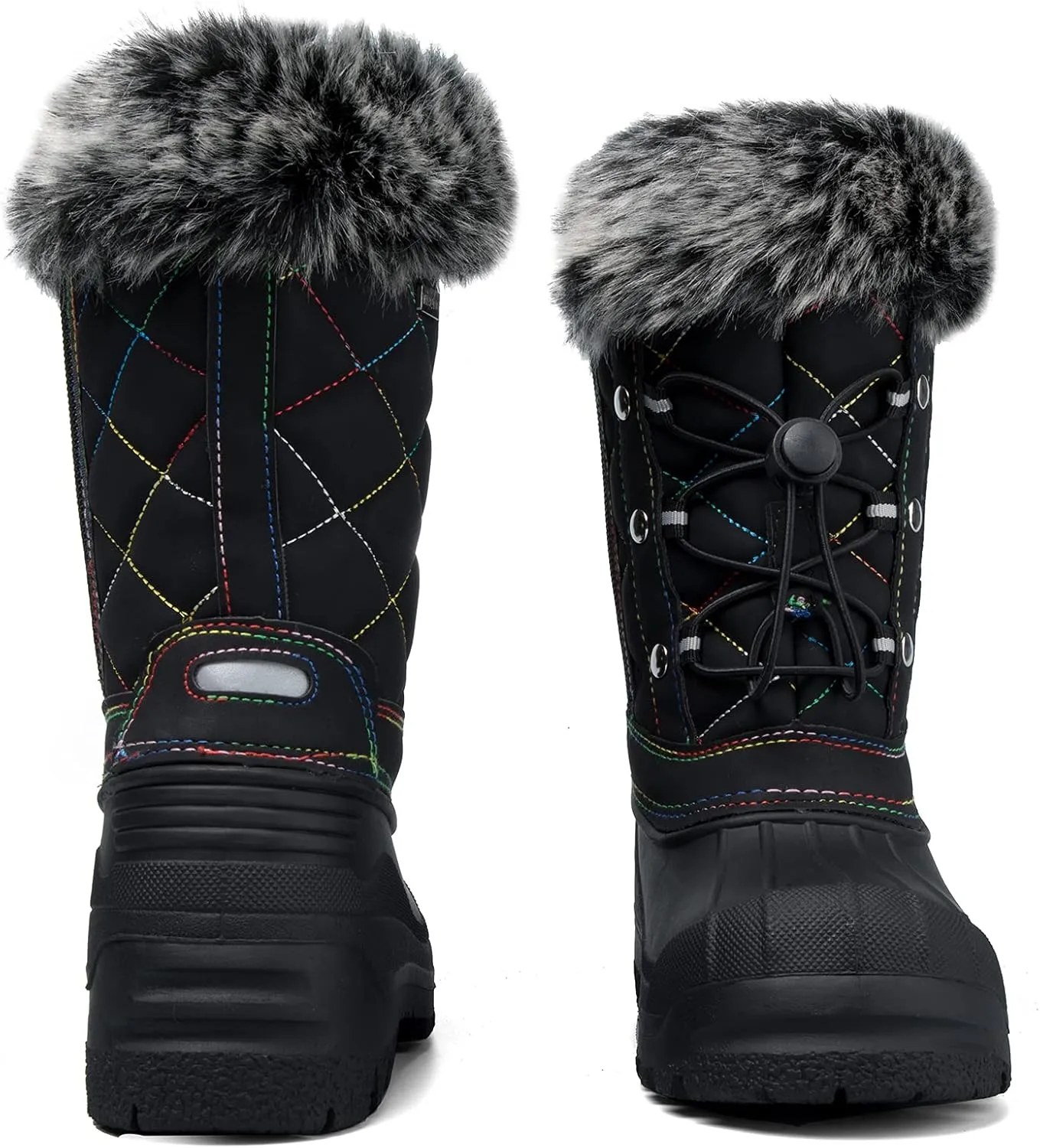 K KomForme Boys & Girls Snow Boots Insulated Fur Lined Warm Anti-Slip Waterproof Winter Boot (Toddler/Little Kid/Big Kid)