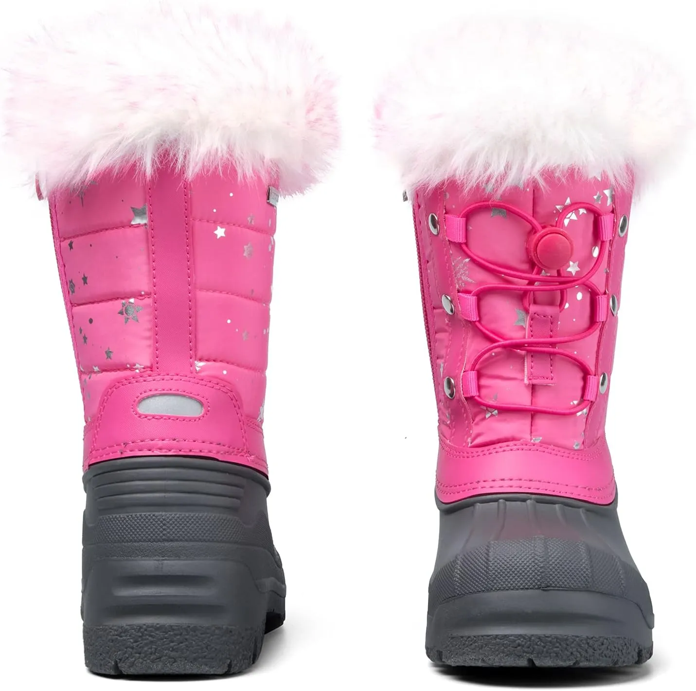 K KomForme Boys & Girls Snow Boots Insulated Fur Lined Warm Anti-Slip Waterproof Winter Boot (Toddler/Little Kid/Big Kid)
