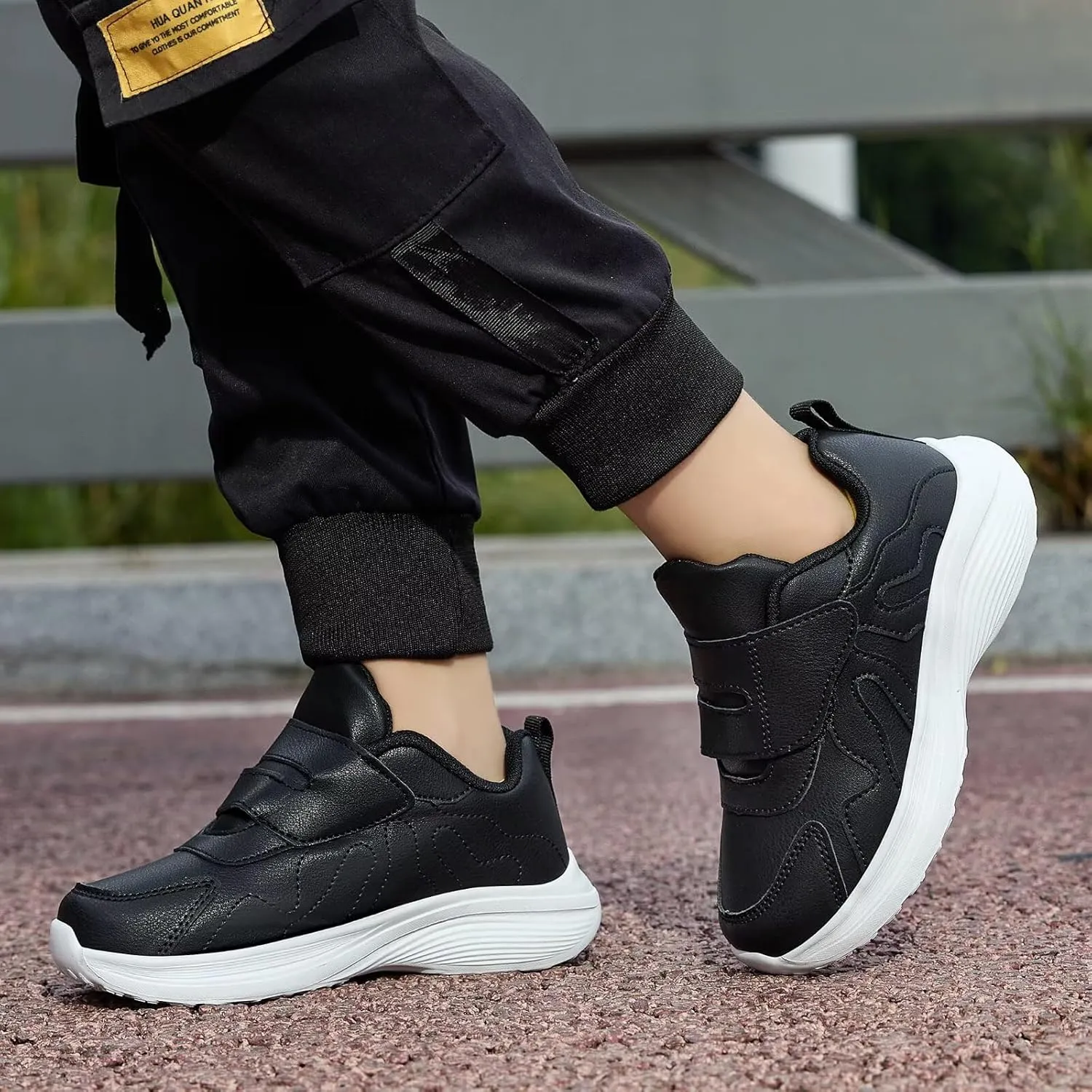 Kid Sneakers Girls Running Shoes Boys Walking Sports Adjustable Strap Sneakers