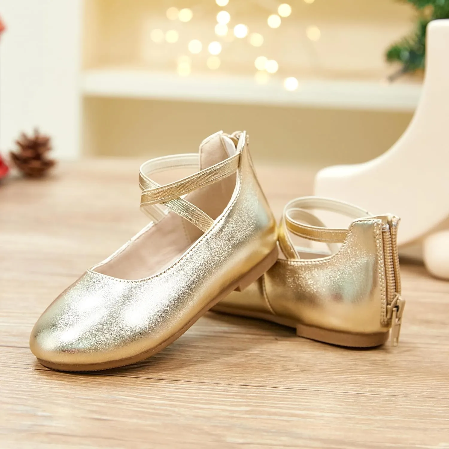 Kiderence Little Toddler Girls Dress Shoes Ballerina Ballet Flats Kids Mary Janes