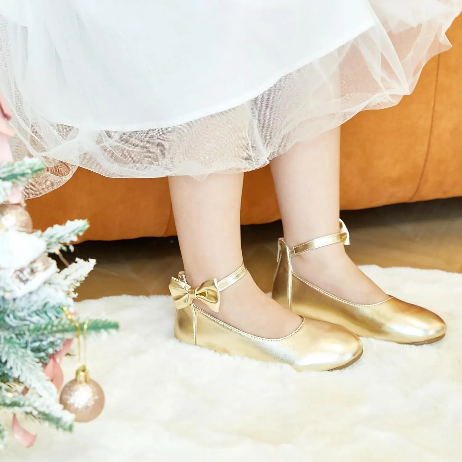 Kiderence Little Toddler Girls Dress Shoes Ballerina Ballet Flats Kids Mary Janes