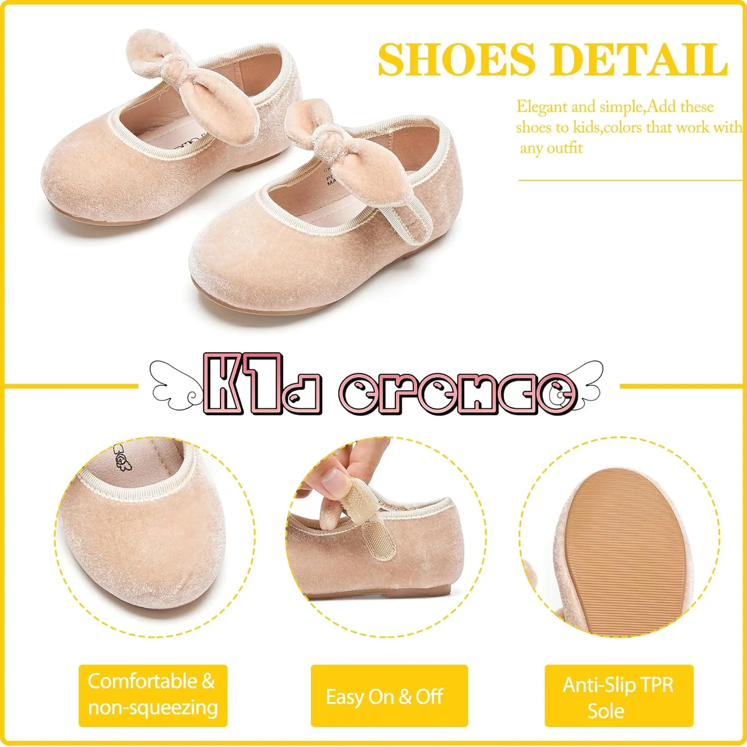 Kiderence Little Toddler Girls Dress Shoes Ballerina Ballet Flats Kids Mary Janes