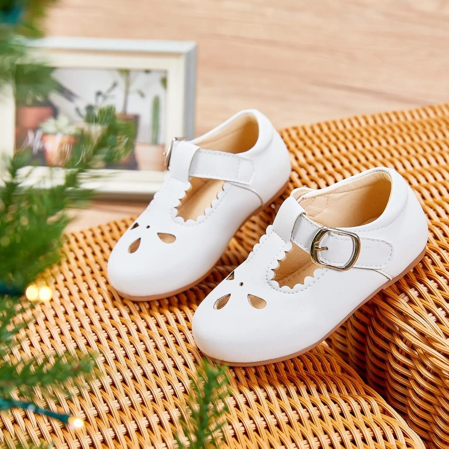 Kiderence Toddler Girls Dress Shoes Little Kids Mary Janes Ballet Flats Toddler