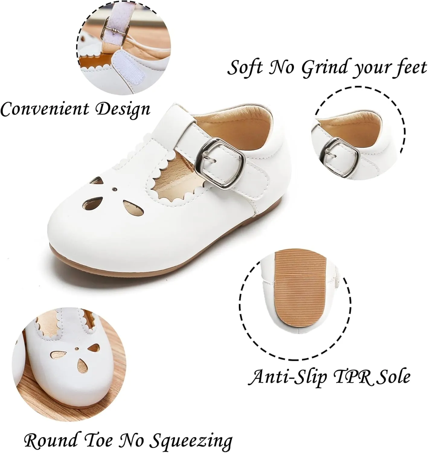 Kiderence Toddler Girls Dress Shoes Little Kids Mary Janes Ballet Flats Toddler