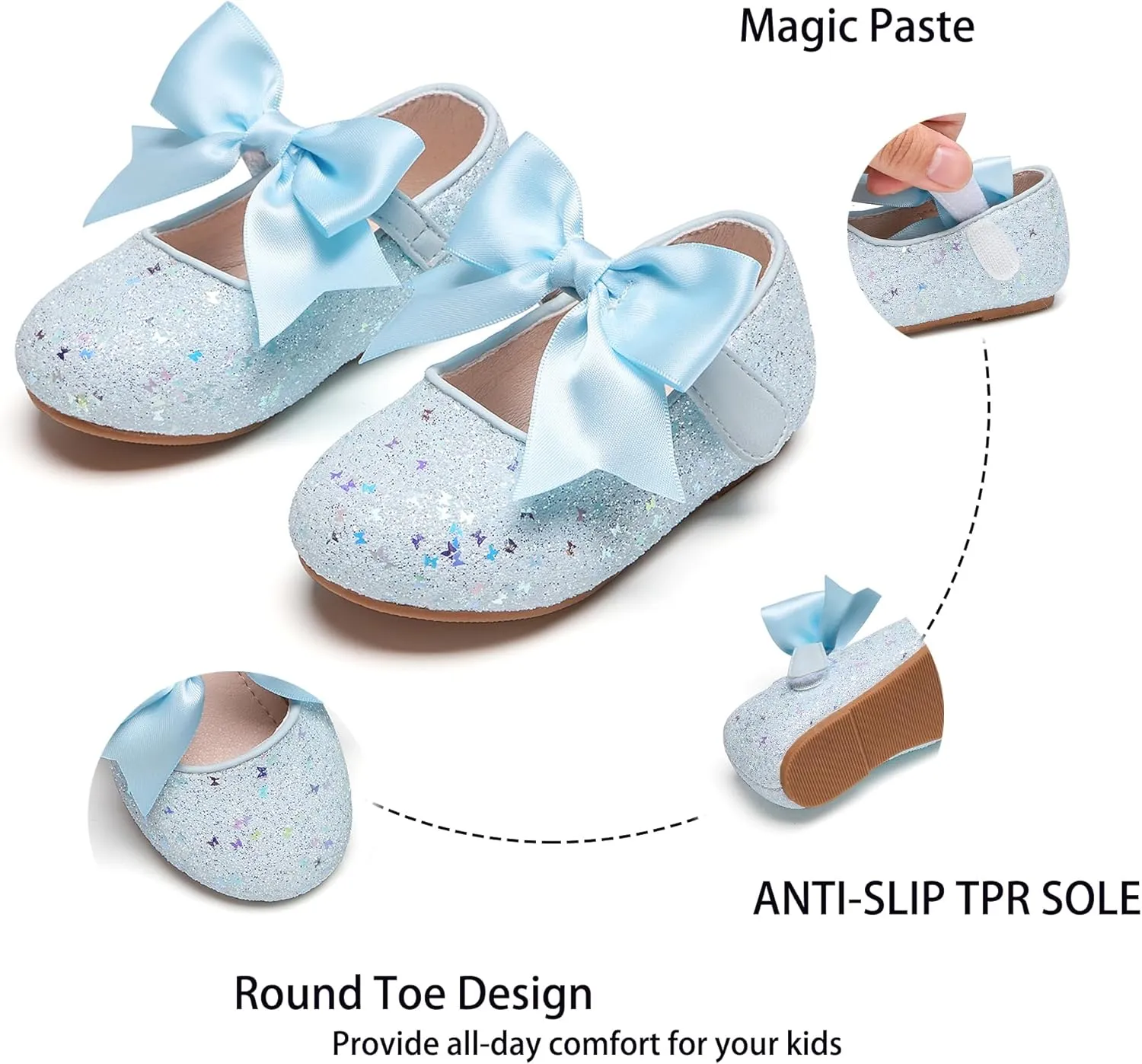 Kiderence Toddler Girls Dress Shoes Little Kids Mary Janes Ballet Flats Toddler