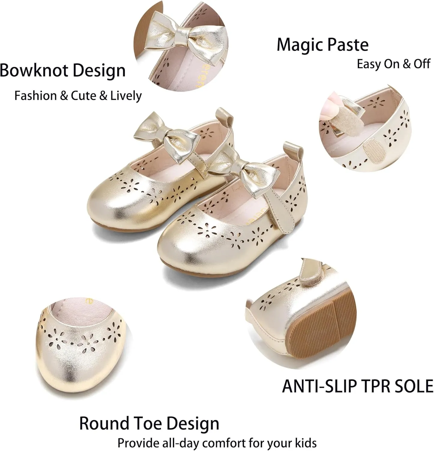 Kiderence Toddler Girls Dress Shoes Little Kids Mary Janes Ballet Flats Toddler