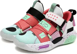 Kids Basketball Shoes Boys Girls Sneakers Durable Sports Shoes Hook-Loop Breathable Outdoor School Trainers for Little Kids Big Kids Youth