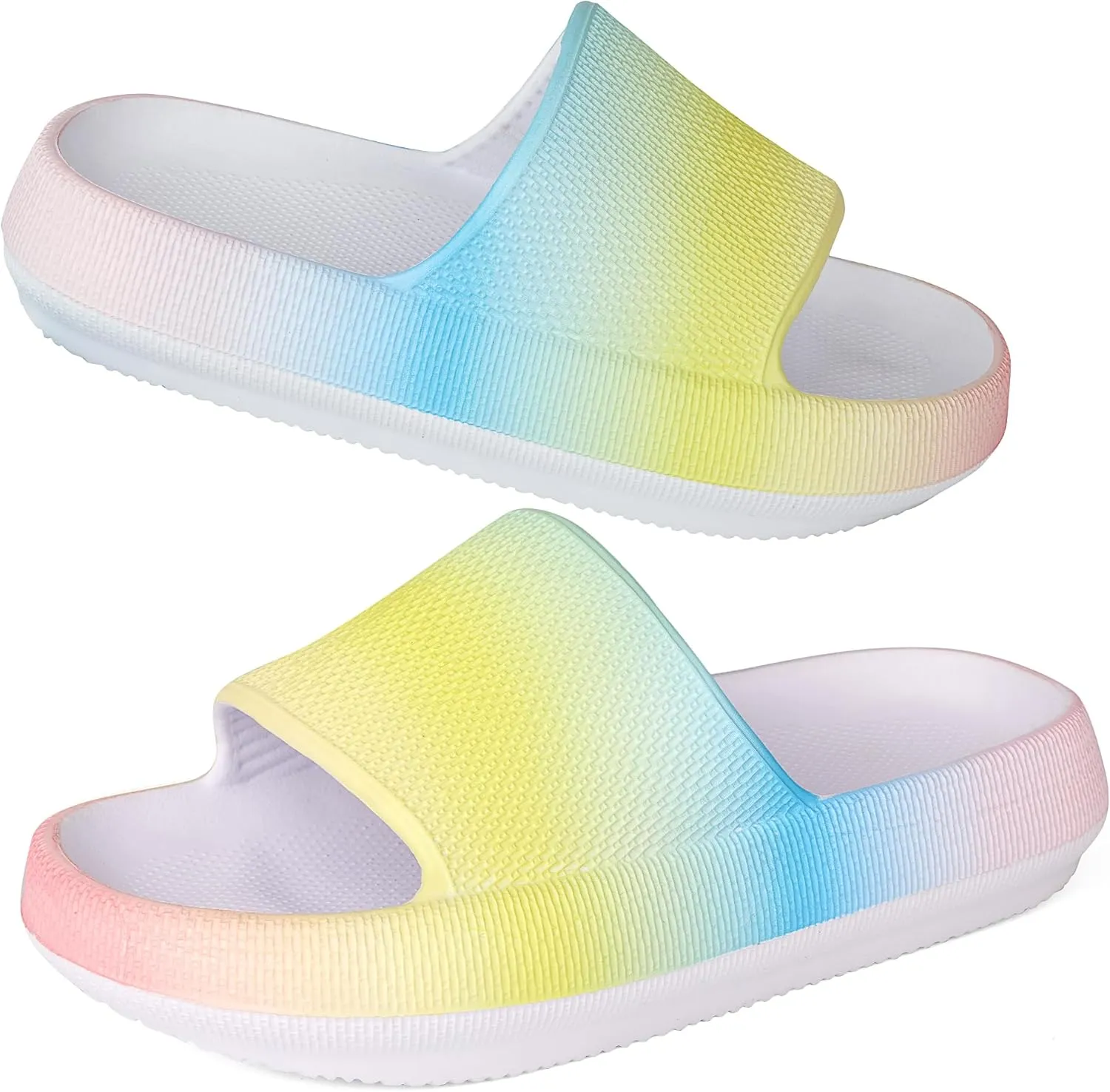 Kids Cloud Slides丨Pillow Sandals for Boys Girls丨Quick Drying Bathroom Shower Sandals丨Summer Beach Pool Slippers| Thick Sole Non-Slip