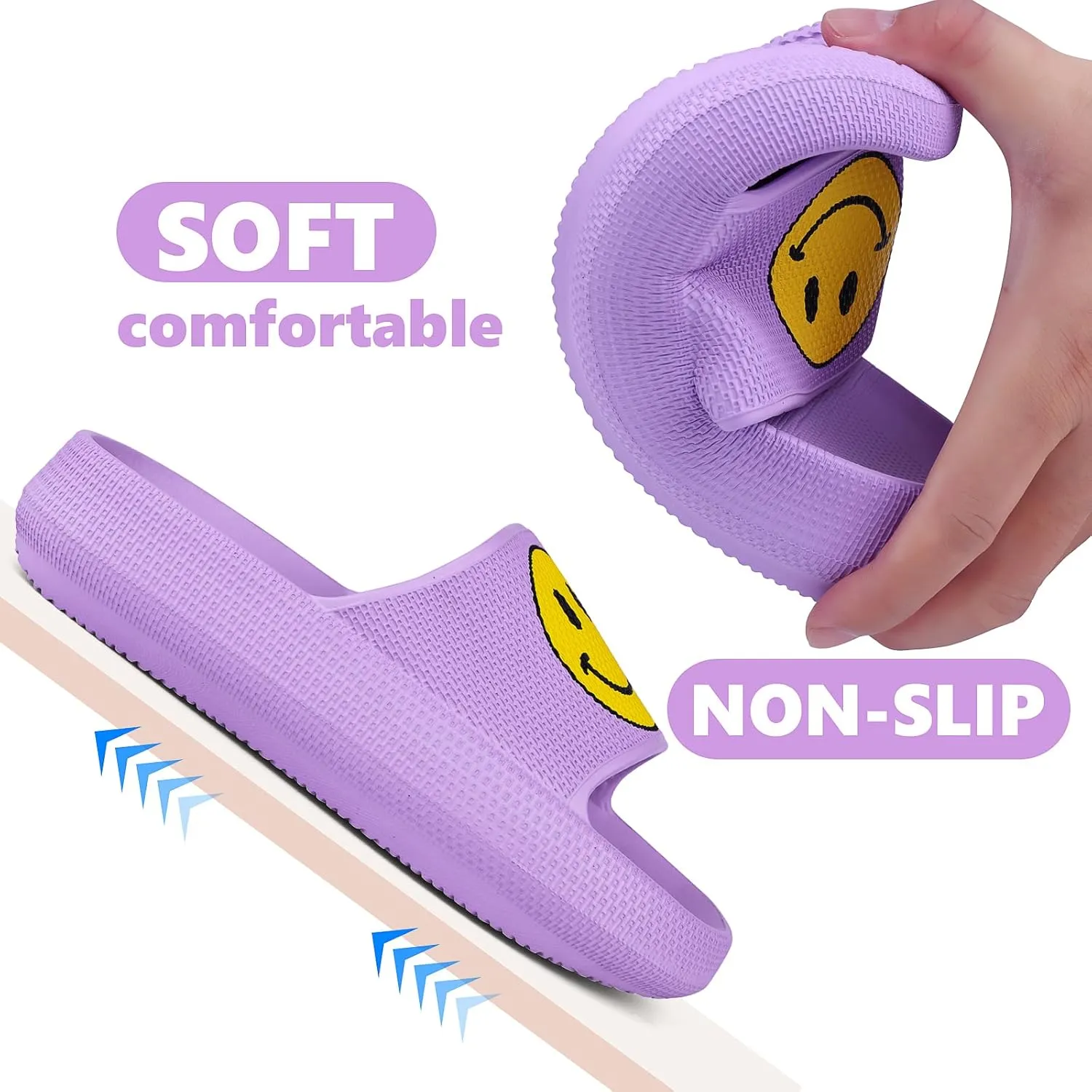 Kids Cloud Slides丨Pillow Sandals for Boys Girls丨Quick Drying Bathroom Shower Sandals丨Summer Beach Pool Slippers| Thick Sole Non-Slip