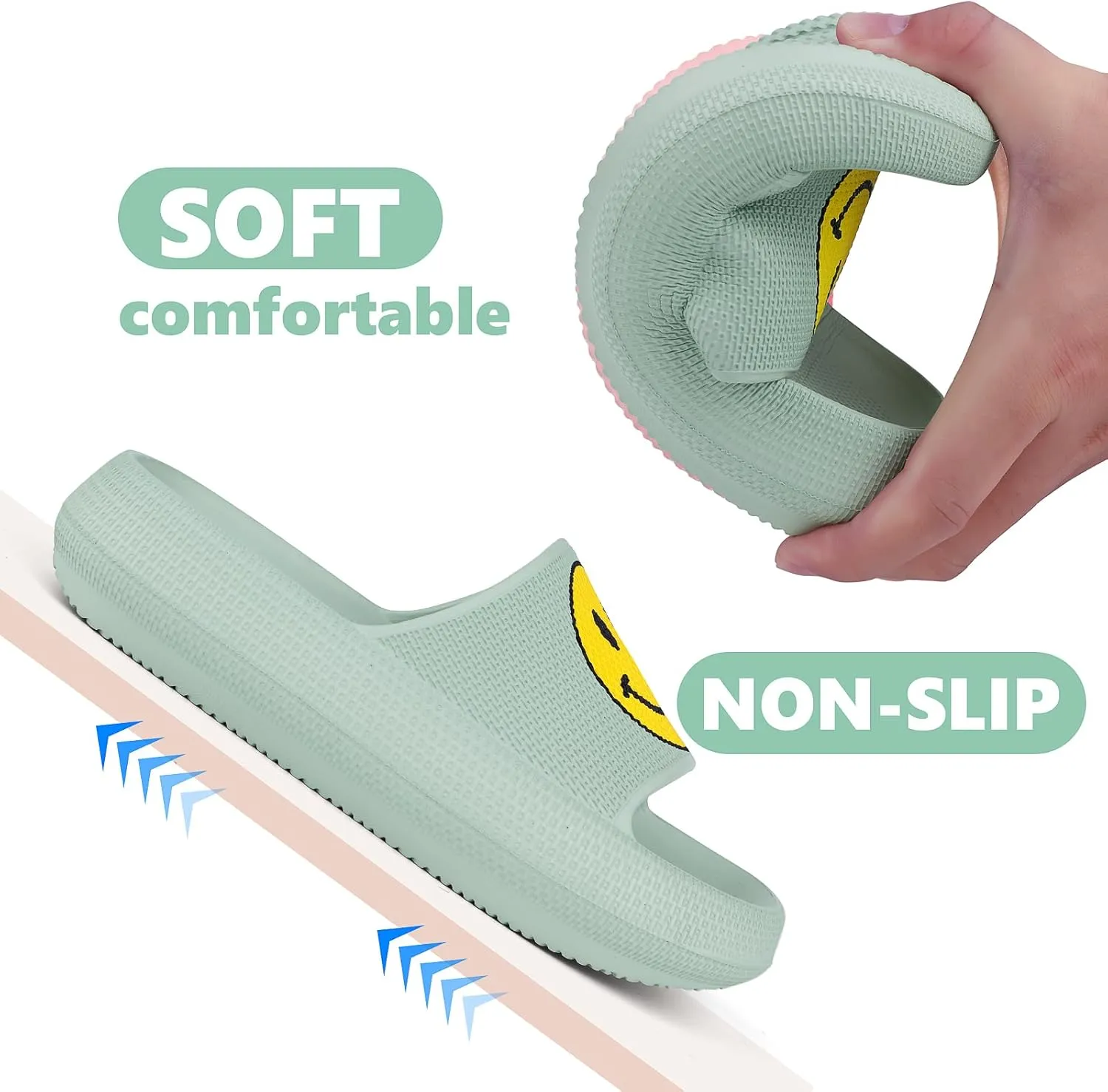 Kids Cloud Slides丨Pillow Sandals for Boys Girls丨Quick Drying Bathroom Shower Sandals丨Summer Beach Pool Slippers| Thick Sole Non-Slip