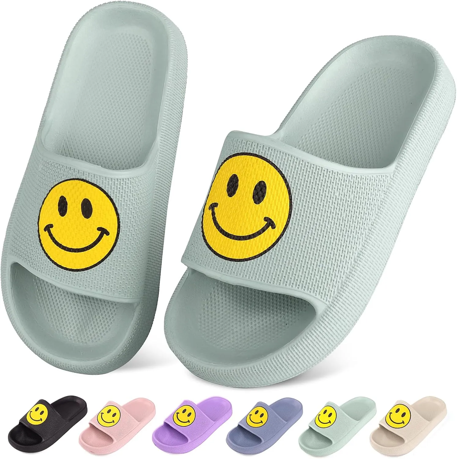 Kids Cloud Slides丨Pillow Sandals for Boys Girls丨Quick Drying Bathroom Shower Sandals丨Summer Beach Pool Slippers| Thick Sole Non-Slip