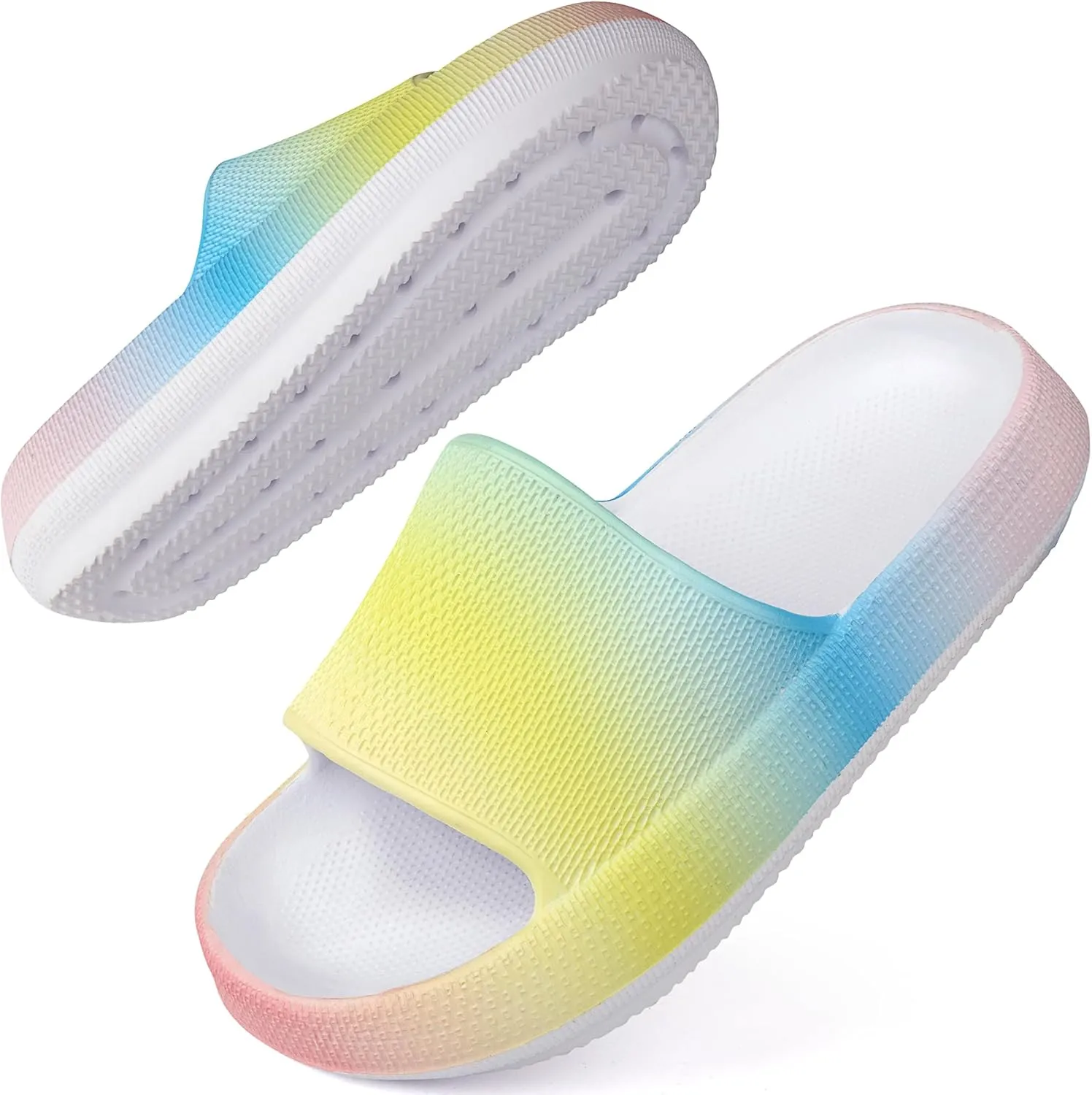 Kids Cloud Slides丨Pillow Sandals for Boys Girls丨Quick Drying Bathroom Shower Sandals丨Summer Beach Pool Slippers| Thick Sole Non-Slip