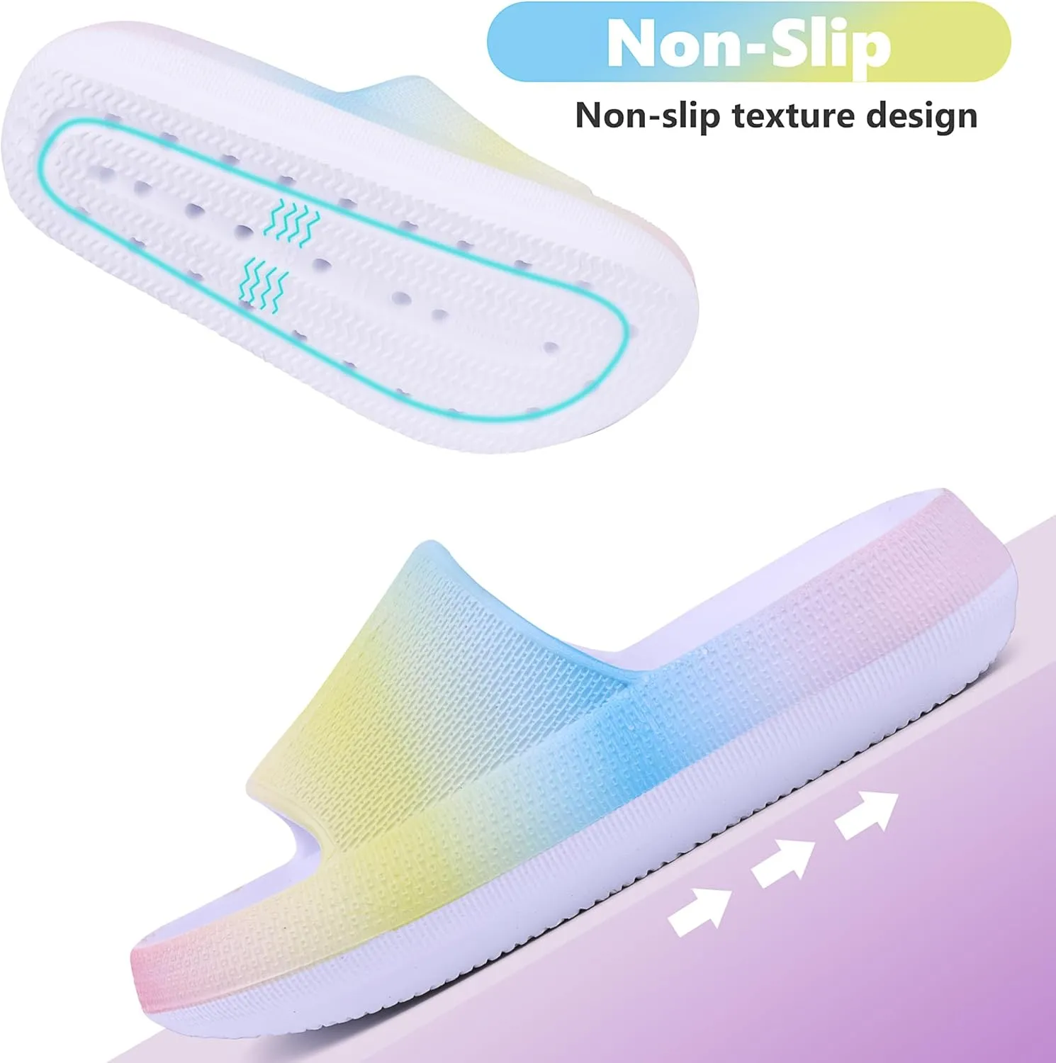 Kids Cloud Slides丨Pillow Sandals for Boys Girls丨Quick Drying Bathroom Shower Sandals丨Summer Beach Pool Slippers| Thick Sole Non-Slip