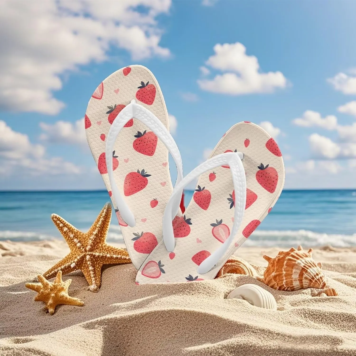 Kid's Flip Flops Non-Slip Quick Drying Girls Slippers Slide Sandals for Beach Swim White Straps