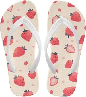 Kid's Flip Flops Non-Slip Quick Drying Girls Slippers Slide Sandals for Beach Swim White Straps