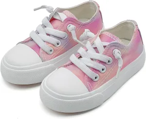 Kids Girls Boys Canvas Sneakers Slip on Walking Shoes Lightweight Tennis Running School Casual Classic Sneakers Little Big Kids
