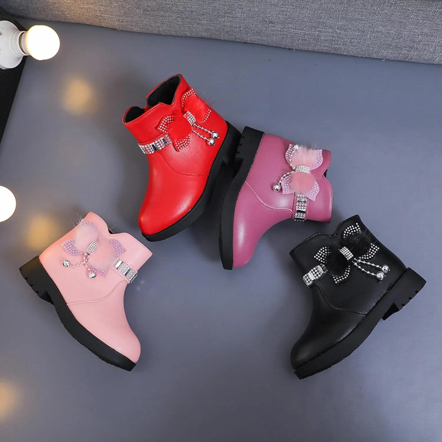 Kids Little Big Girls Boots Lace-Up/Zipper Outdoor Ankle Shoes Ankle Boots Toddler Winter boots Size 2 3 4 5 6 7 8