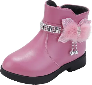Kids Little Big Girls Boots Lace-Up/Zipper Outdoor Ankle Shoes Ankle Boots Toddler Winter boots Size 2 3 4 5 6 7 8
