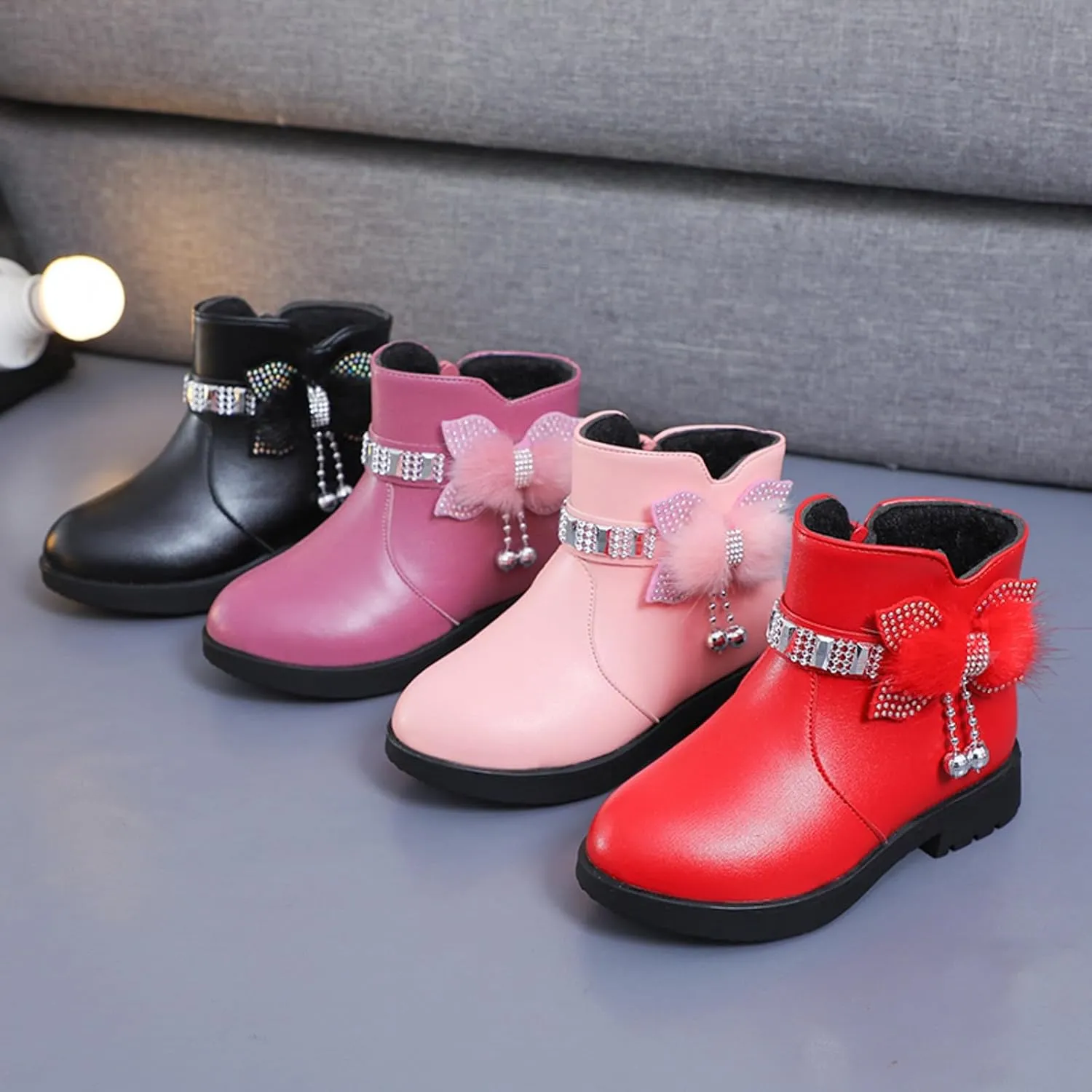 Kids Little Big Girls Boots Lace-Up/Zipper Outdoor Ankle Shoes Ankle Boots Toddler Winter boots Size 2 3 4 5 6 7 8