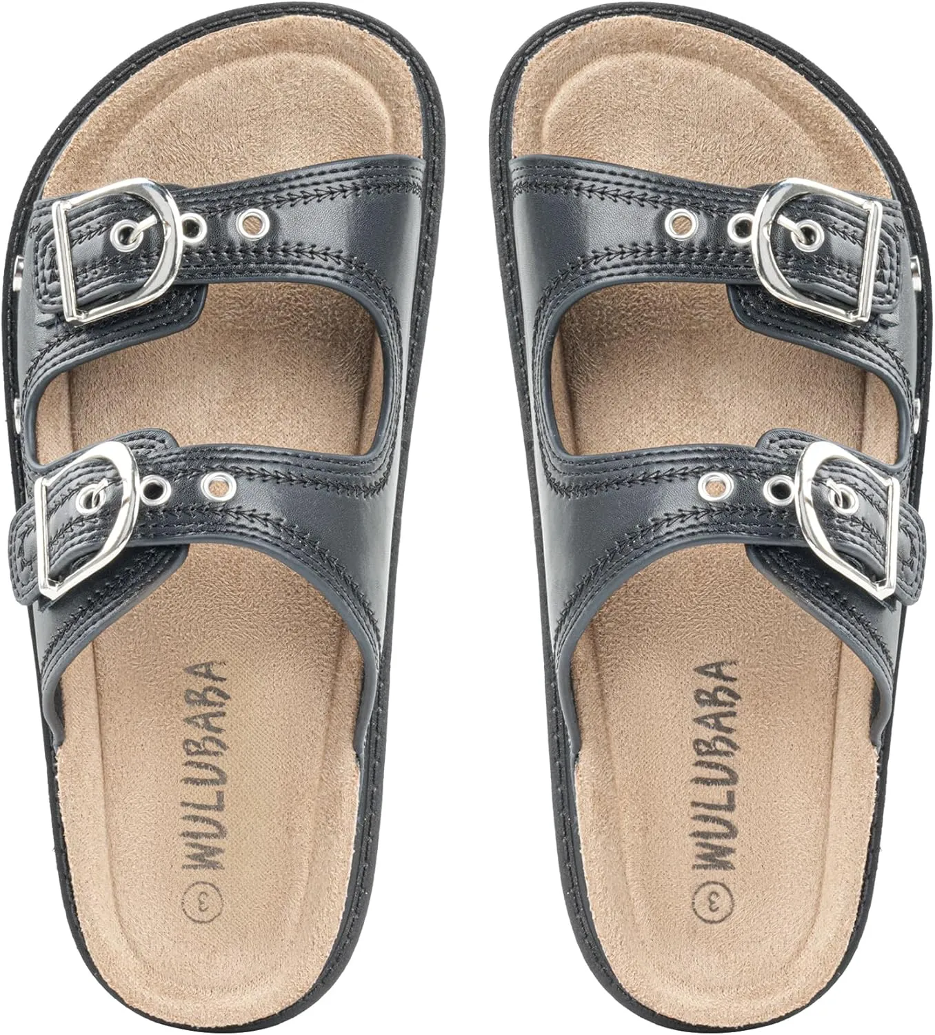 Kids Sandals Girls Boys Summer Slides Non-slip Cork Platform Sandals with Arch Support Adjustable Straps for Indoor & Outdoor