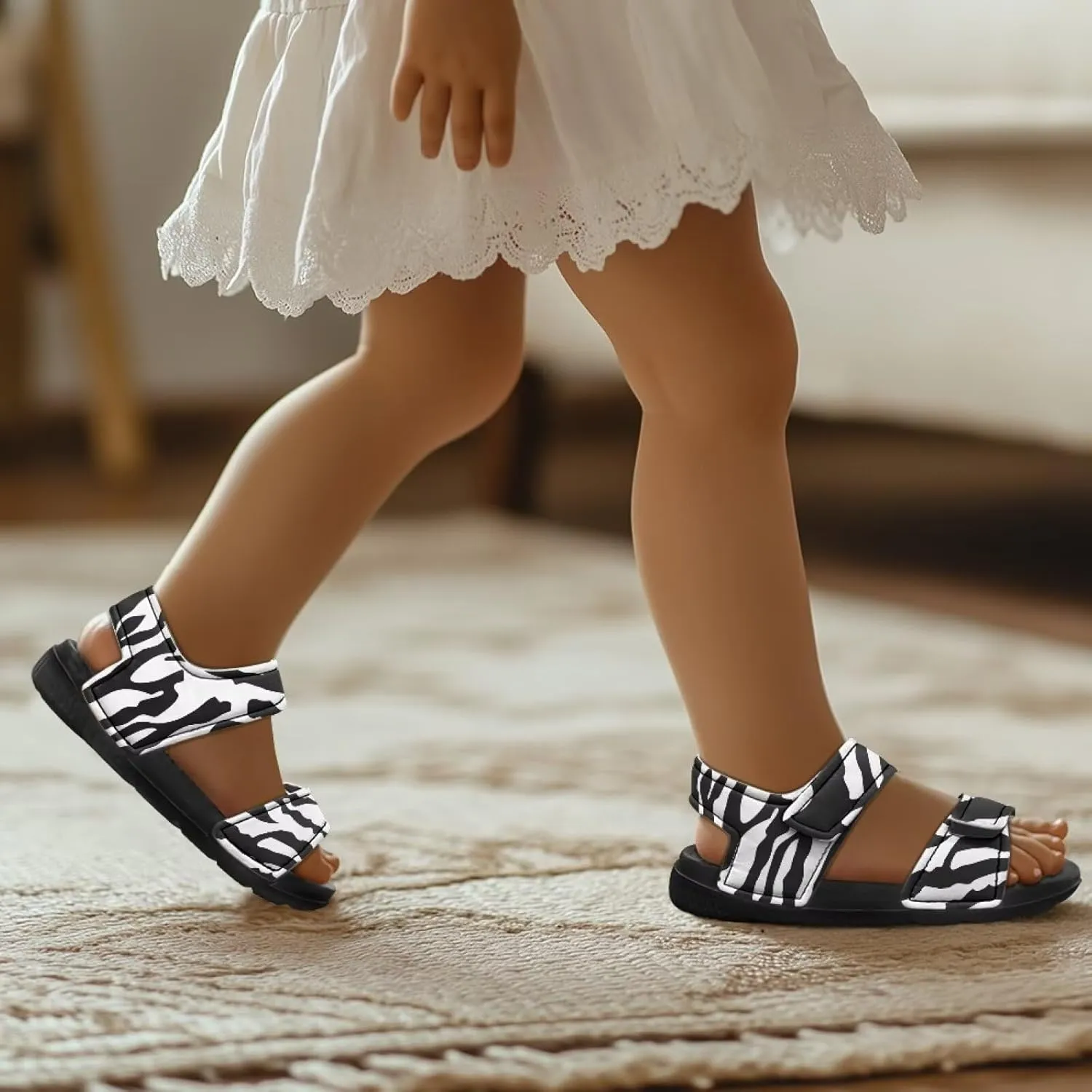Kids Sandals Summer Non-slip Open Toe Slippers Double Buckle Toddler Two Strapped Teens Casual Athletic Summer Shoe