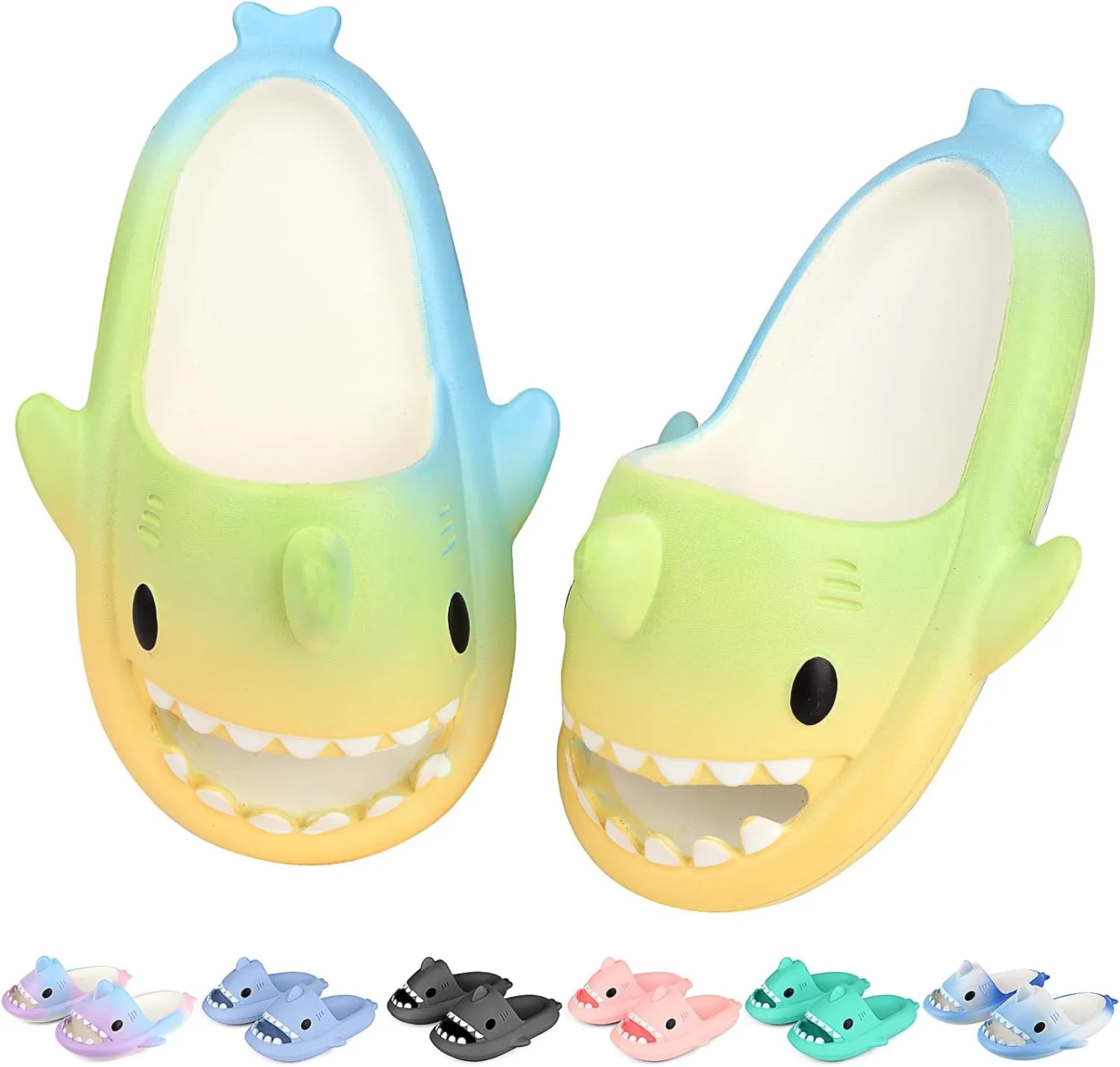 Kids Shark Cloud Slides | Toddler Boys Girls Shower Slippers | Boys Girls Cute Cartoon Fish Flip Flops | Beach Pool Home Sandals | Quick Dry Non-Slip