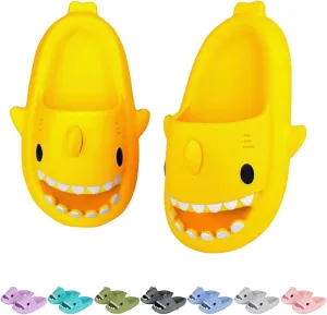 Kids Shark Slides | Toddler Boys Girls Shower Slippers | Boys Girls Cute Cartoon Fish Flip Flops | Beach Pool Home Sandals | Quick Dry Non-Slip | Spring and Summer