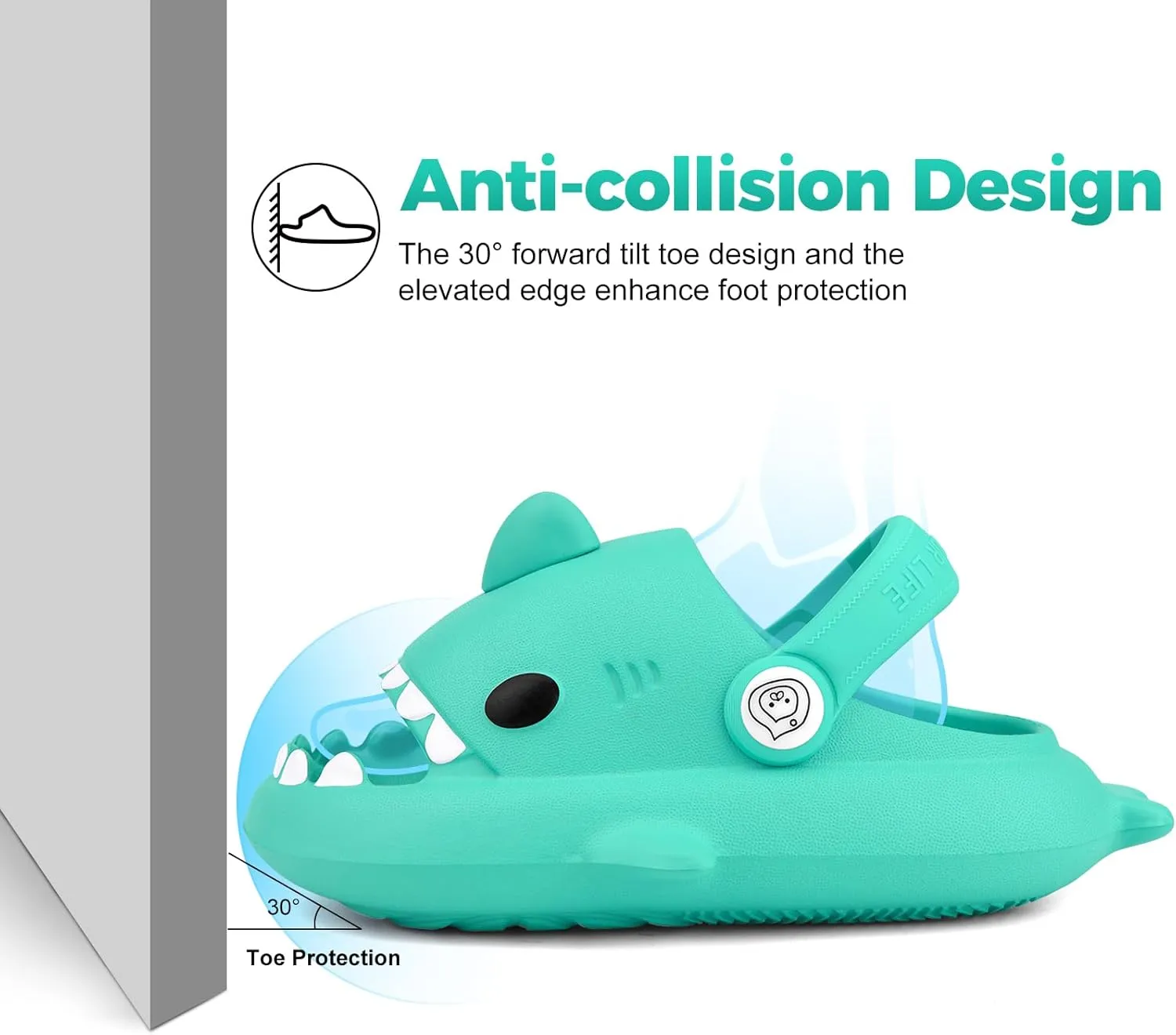 Kids Shark Slides丨Pillow Shower Sandals Quick Dry Slippers丨Toddler Boys Girls Comfy Cloud Slides丨Summer Non-Slip Thick Sole Beach Pool shoes